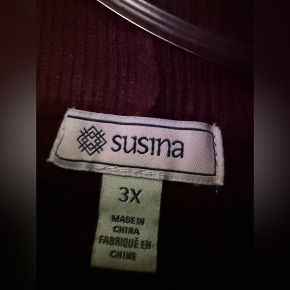 Susina Brand Women's 3X Burgundy Cowl Neck Tunic Knit Sweater Nordstrom NWT - Picture 2 of 4